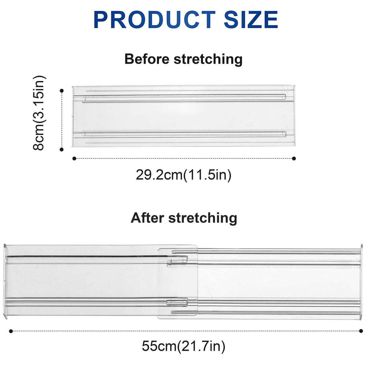 8Pcs DIY Drawer Divider Household Storage Organiser Adjustable Draw Separators
