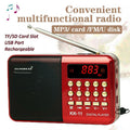 Rechargeable Mini Digital Portable Radio USB FM MP3 Music Player SD Card Speaker