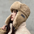 Unisex Windproof Winter Hat Trapper Style Fleece-Lined Pilot Cap with Ear Flaps