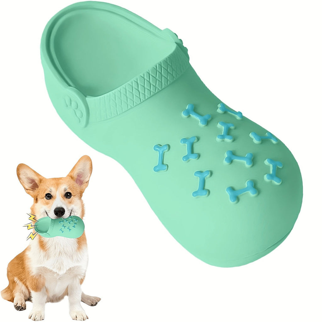 Durable Rubber Slippers-Shaped Chew Toy, Teeth Cleaning Training Pet Play Toy