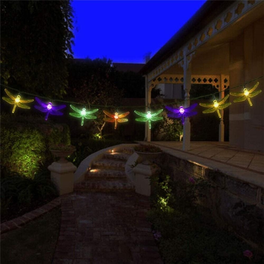 Waterproof Garlands Light Dragonfly String Lights Fairy Light Solar Lamp
