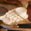 Palette White Plastic with Non-Slip Base  Grooved Surface Porous Mixing Area