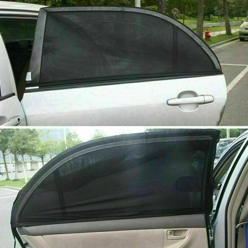 2 x Car Sun Shade Shield Socks Rear Side Window Large Square Cover UV Mesh