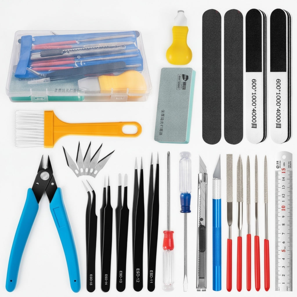 28 Pieces Gundam Tool Kit Portable Model Tools Kit Practical for Workbench