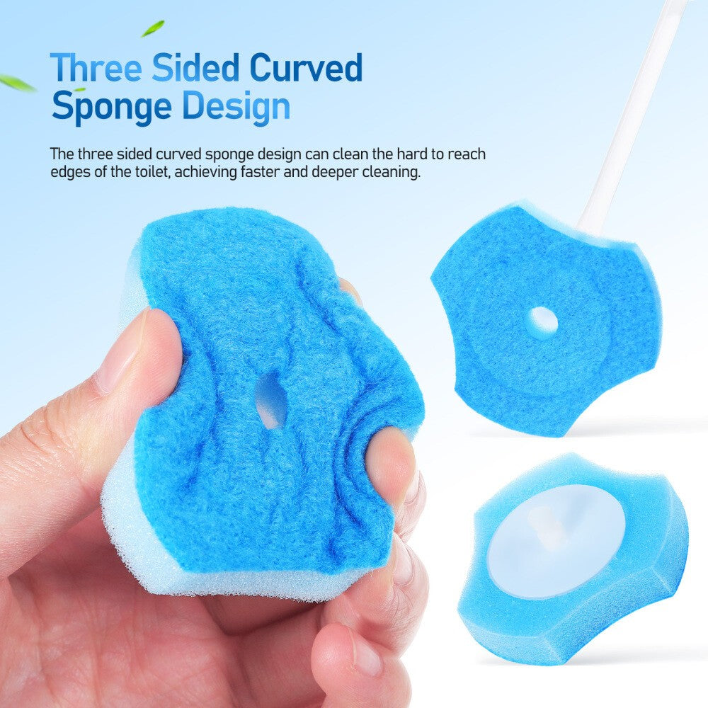 30 Pcs Toilet Cleaning Sponge Brush Heads Disposable Replacement Pads