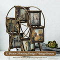 Rotating Ferris Wheel Photo Frame 12-Slot Vintage Wedding Carousel Picture Frame