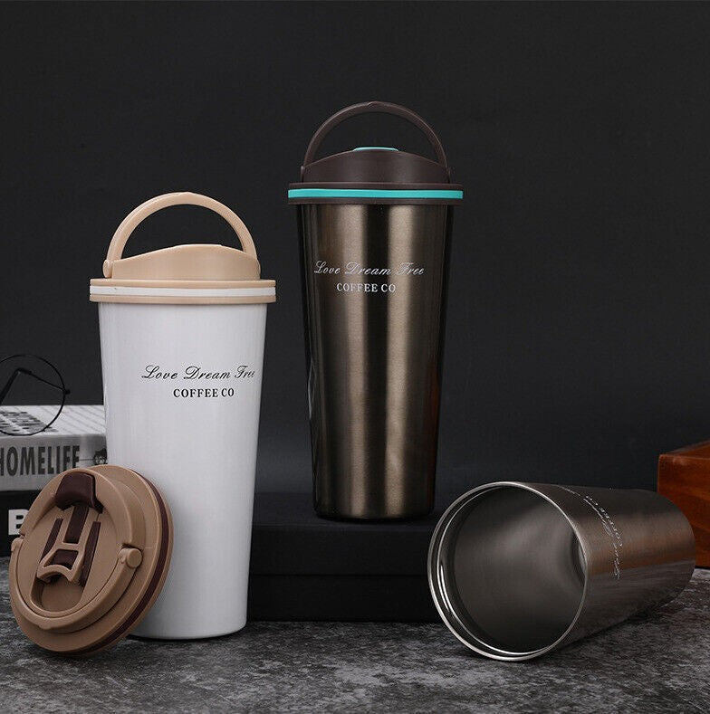 Stainless Steel Leakproof Insulated Thermal Travel Coffee Mug Cup Flask 500ML