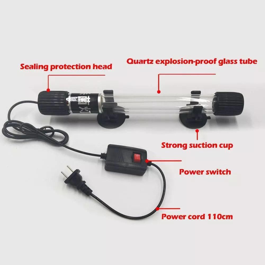 Waterproof Submersible Fish Tank UV-C Light Aquarium Water Clean Sterilizer Lamp