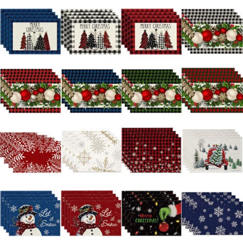 Set of 4  Dining Table Placemat Christmas Placemats Place Mats Xmas Dinner Table