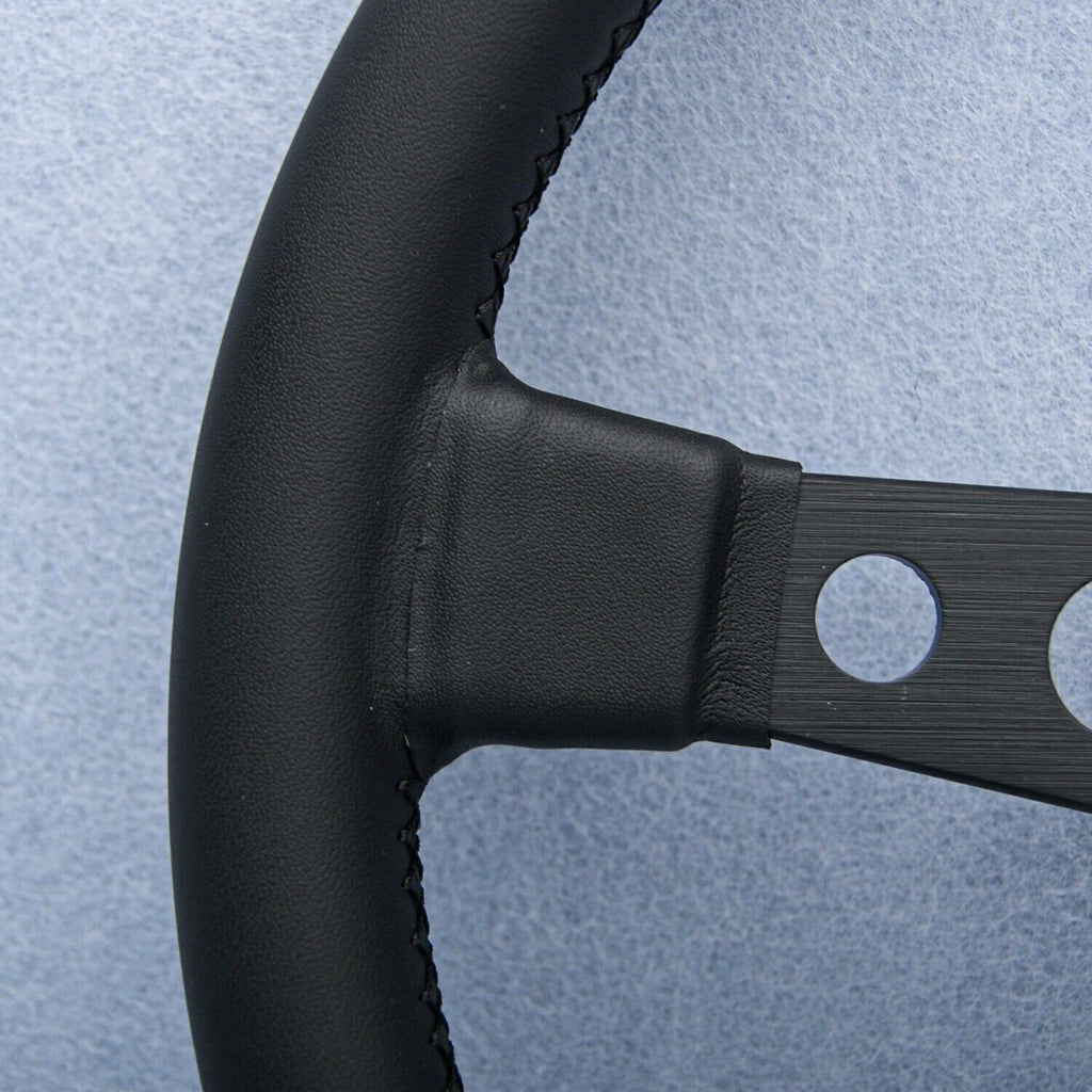 For MOMO Prototipo P5 Black Edition 350mm Steering Wheel Genuine Leather UK