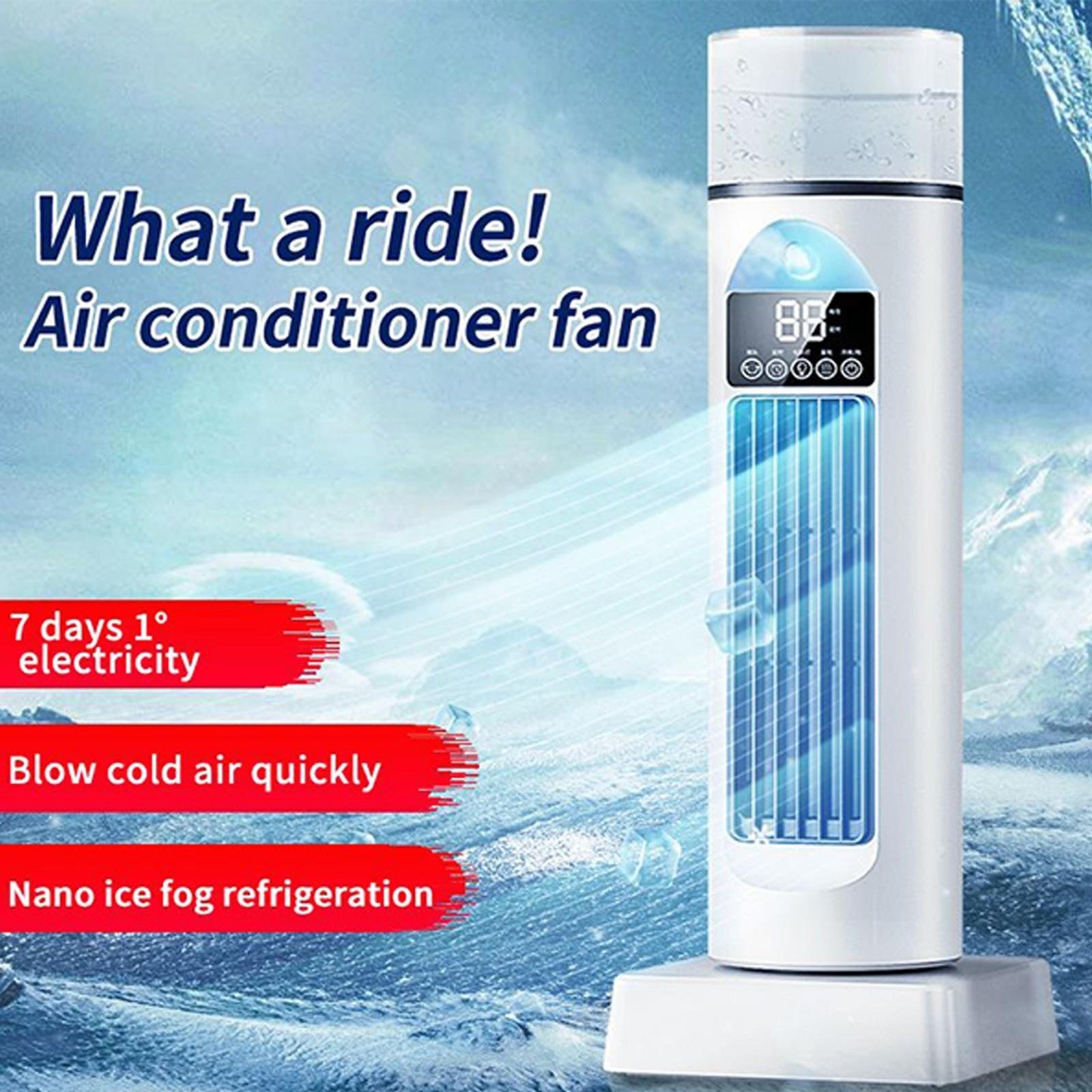 Silent Tower Fan Bladeless Oscillating Cooler Remote 6 Speed Portable AC