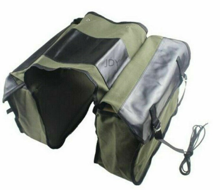 Universal Canvas Motorcycle Pannier Side Bag Cycle Luggage Saddle Bags