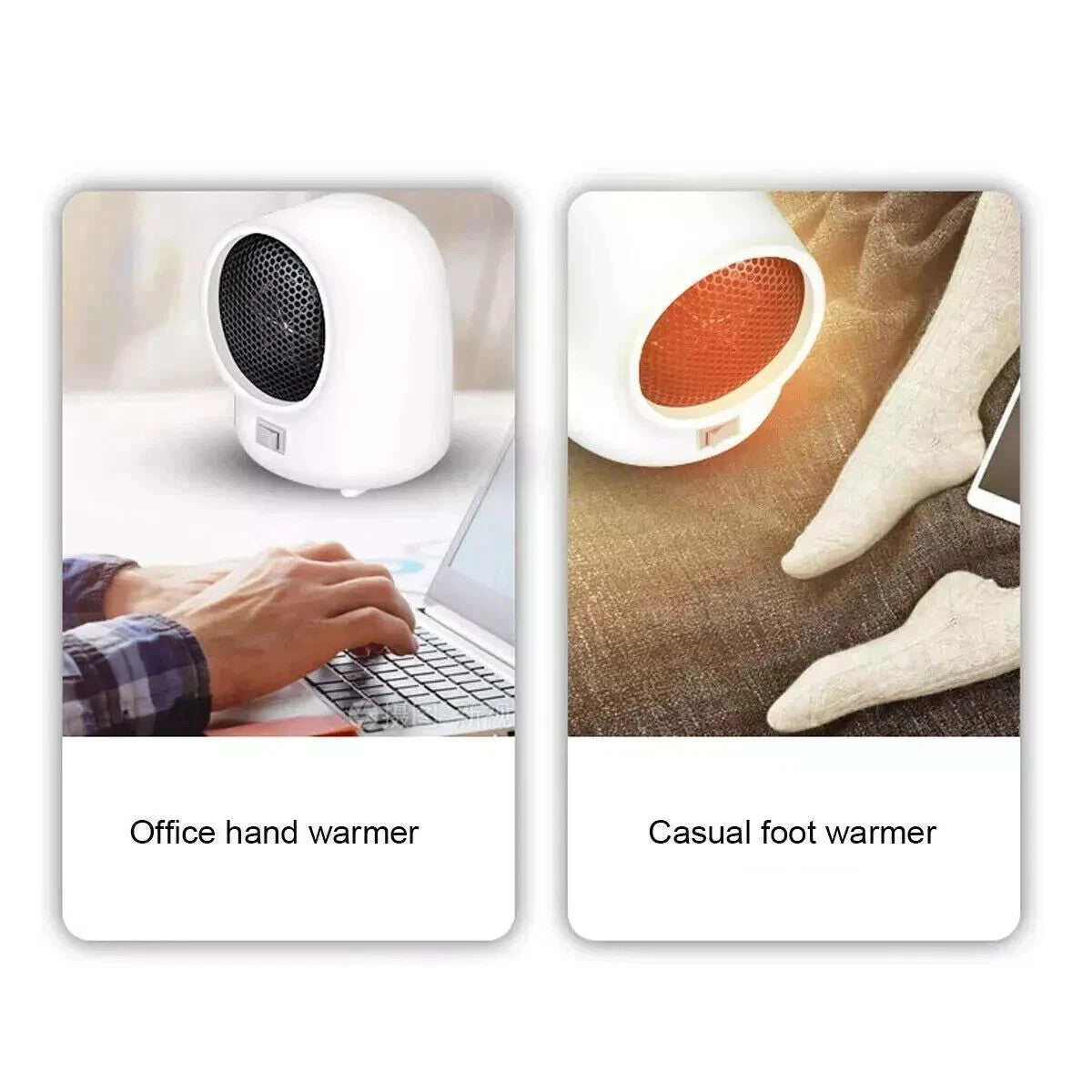 400W White Electric Heater Portable Desktop Fan Heating Warmer Home Office