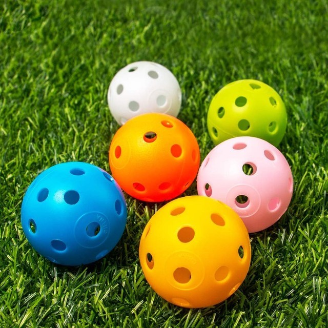 30pcs 42mm Mixed Golf Practice Balls Plastic Airflow Hollow Swing Training Balls