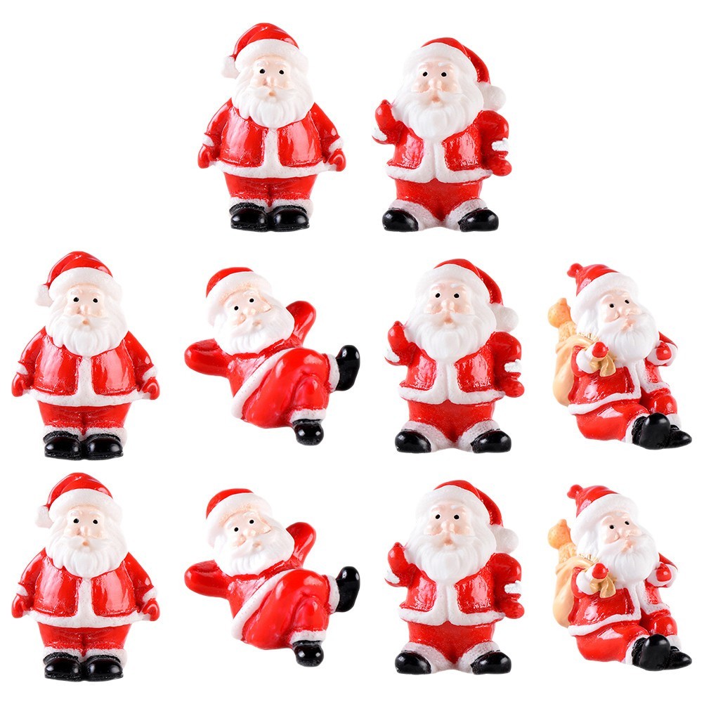 10 Pcs Xmas Mini Resin Snowman Figurines Christmas Miniature Decor Set