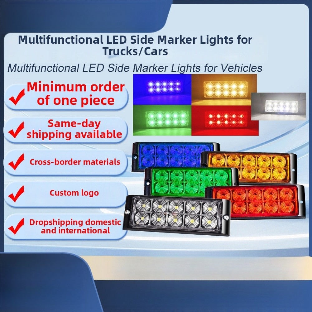 Vehicle Tail Signal LED Marker Lights 2PCS 12/24V for Truck and Trailer