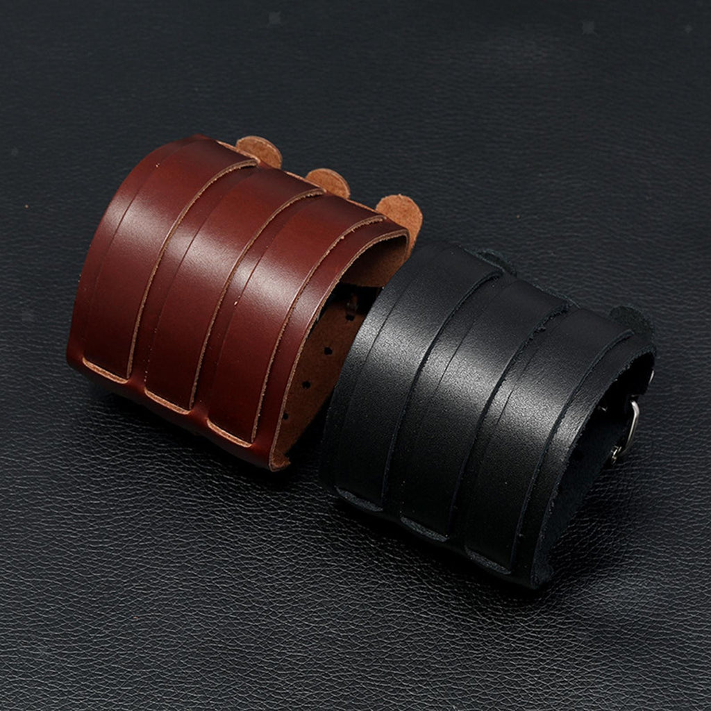 Men Cuff Bracelet Charm PU Accessories Wrist Bangle for