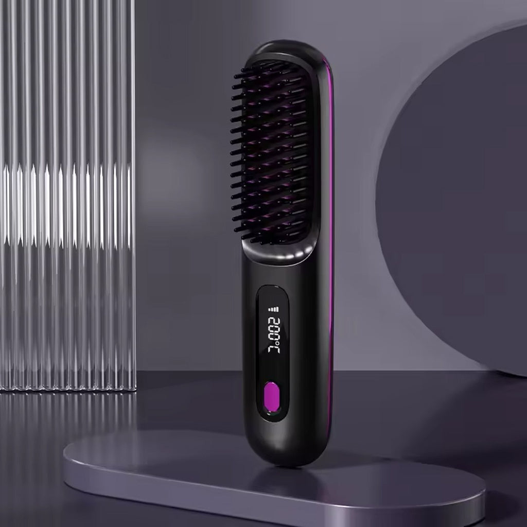 Portable Hair Straightener Brush Antiscald Hair Cordless Hair Straightener Brush