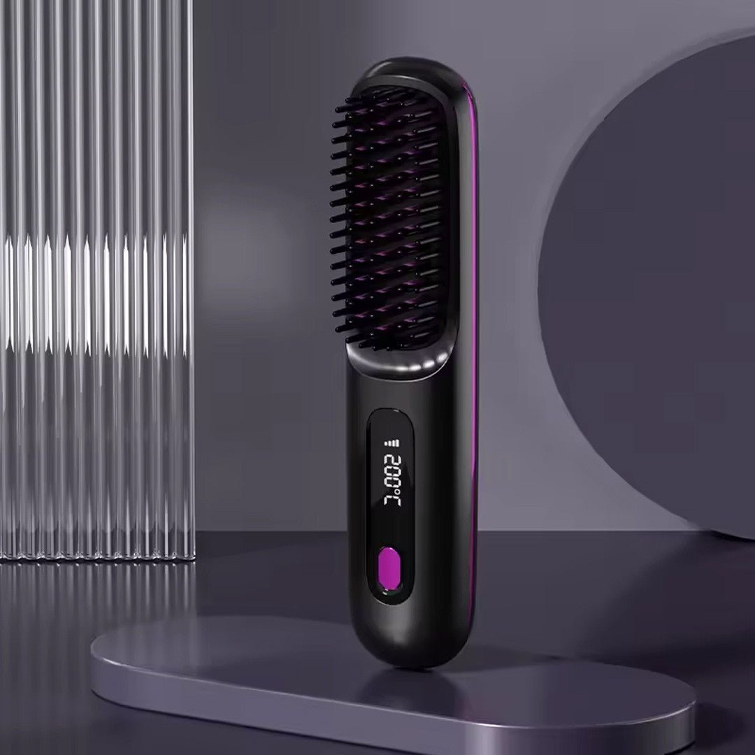Portable Hair Straightener Brush Antiscald Hair Cordless Hair Straightener Brush
