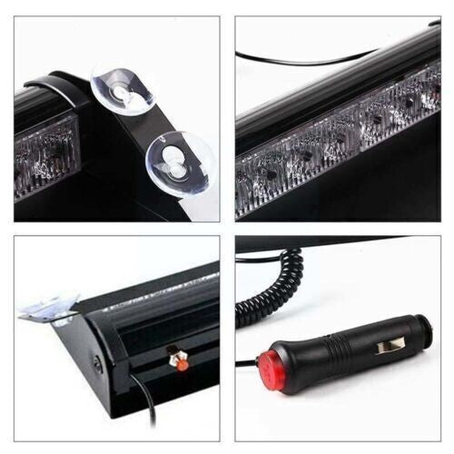 3 Modes 8LED Blue Car Police Strobe Flash Light Dash Warning Flashing Lamp