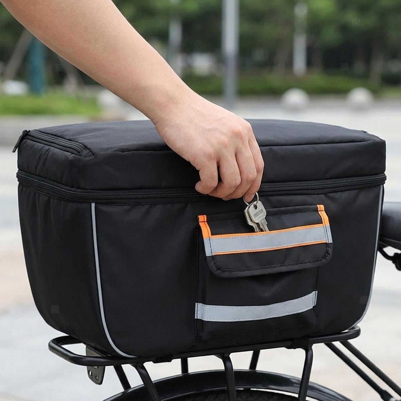 Bicycle Basket Bike Rear Basket 2 Tier Removable Rain Protection Quick Release
