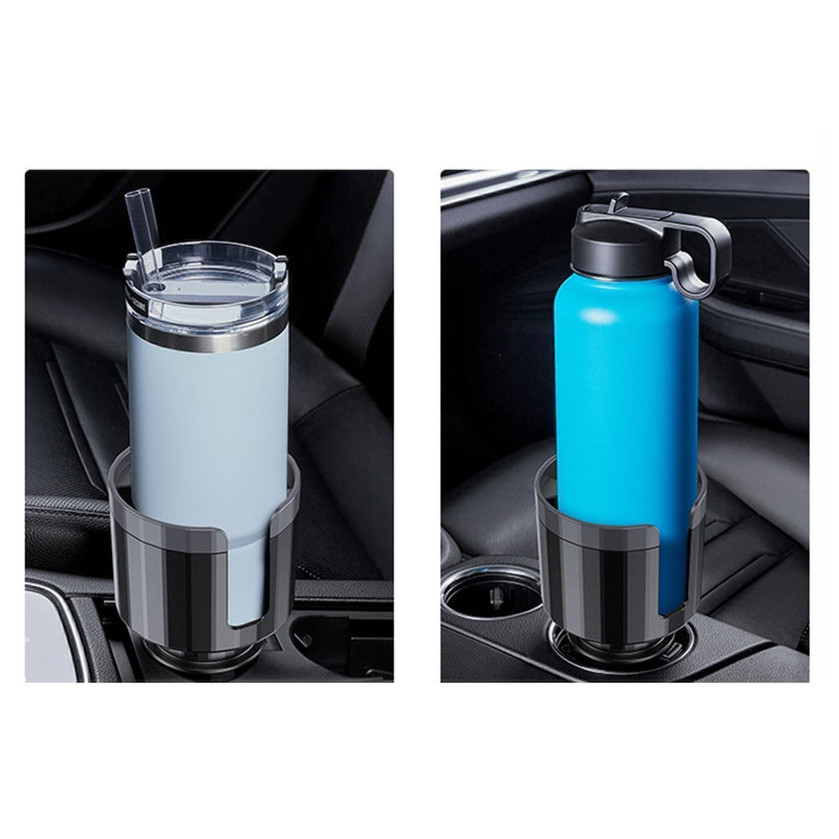 Car Cup Holder Expander Adapter with Adjustable Base for Cups Easy to Install
