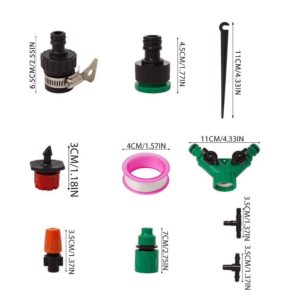 50M Drip Irrigation System Kit Garden Watering Hose Spray Nozzles