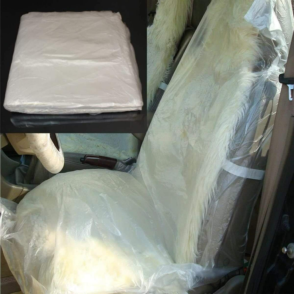 100pcs Disposable Plastic Car Seat Covers Vehicle Cover Valet Roll Protective UK