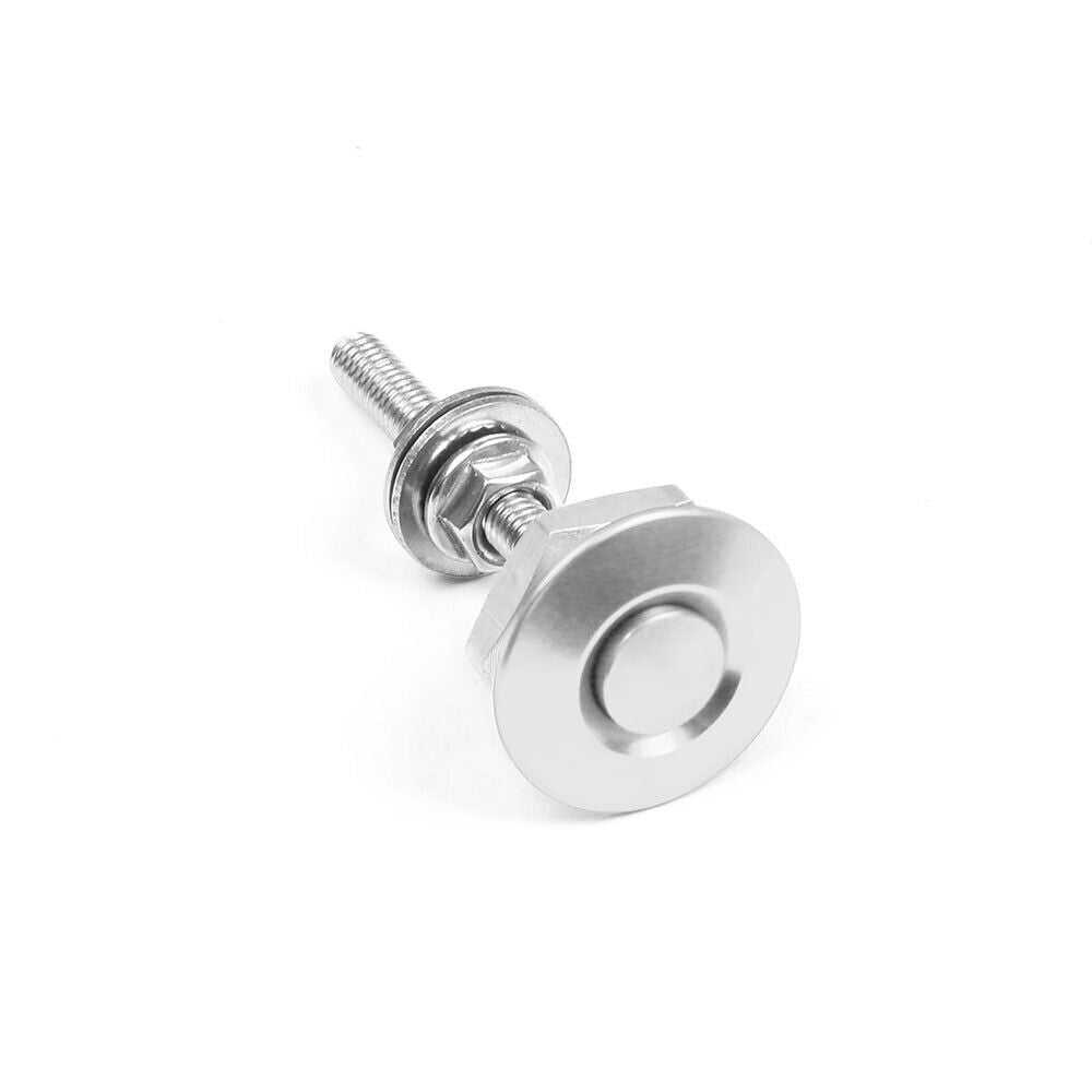 4x Silver Push Button Quick Release Hood Bonnet Pins Lock Clip Bumper Latch Kit