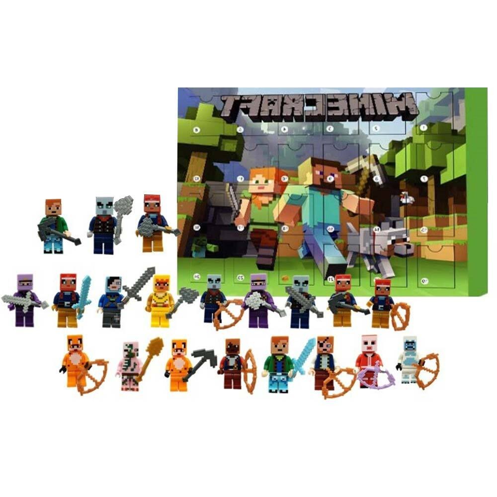 24 Days Christmas Countdown Minecraft Figure Advent Calendar 2024 Surprise Gifts
