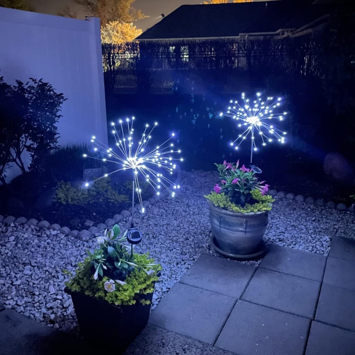 2PCS Solar Lights Outdoor Garden LED Solar Powered Firework Light Lamp DIY