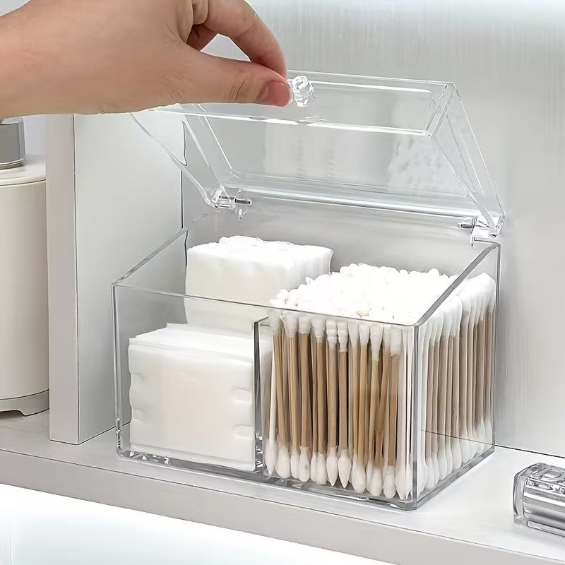 3 Compartment Clear Storage Box Organizer for Makeup Wipes & Skincare Essentials