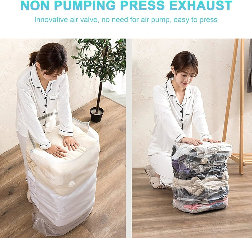Large-Capacity Vacuum Bags – No Pump Needed, Standing Airtight Space Saver Bag