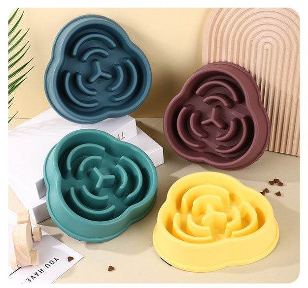 Slow Feeder Pet Bowl Anti Bloating Anti-Slip Feet Interactive Dog