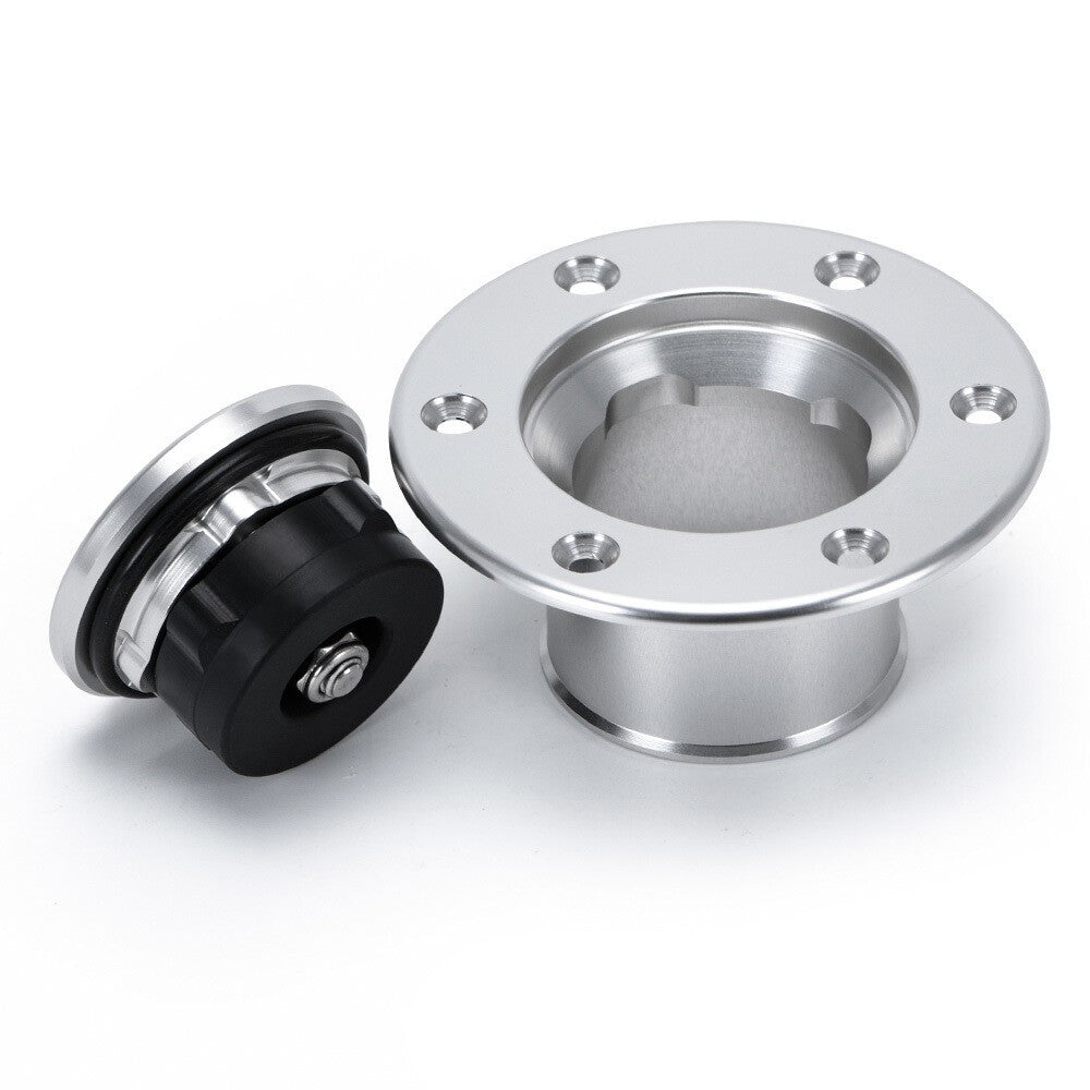 Billet Fuel Filler Neck Pop-Up Fuel Cell Gas Cap Flush Mount 6 Hole Universal