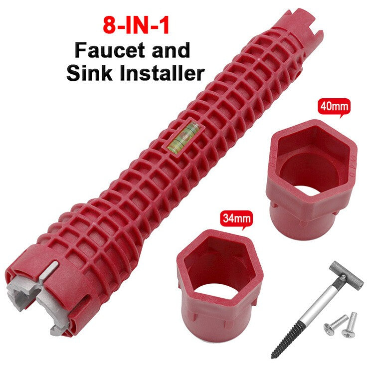 8 in 1 Faucet and Sink Installer Wrench Anti-Slip Handle Double Head Wrench Tool