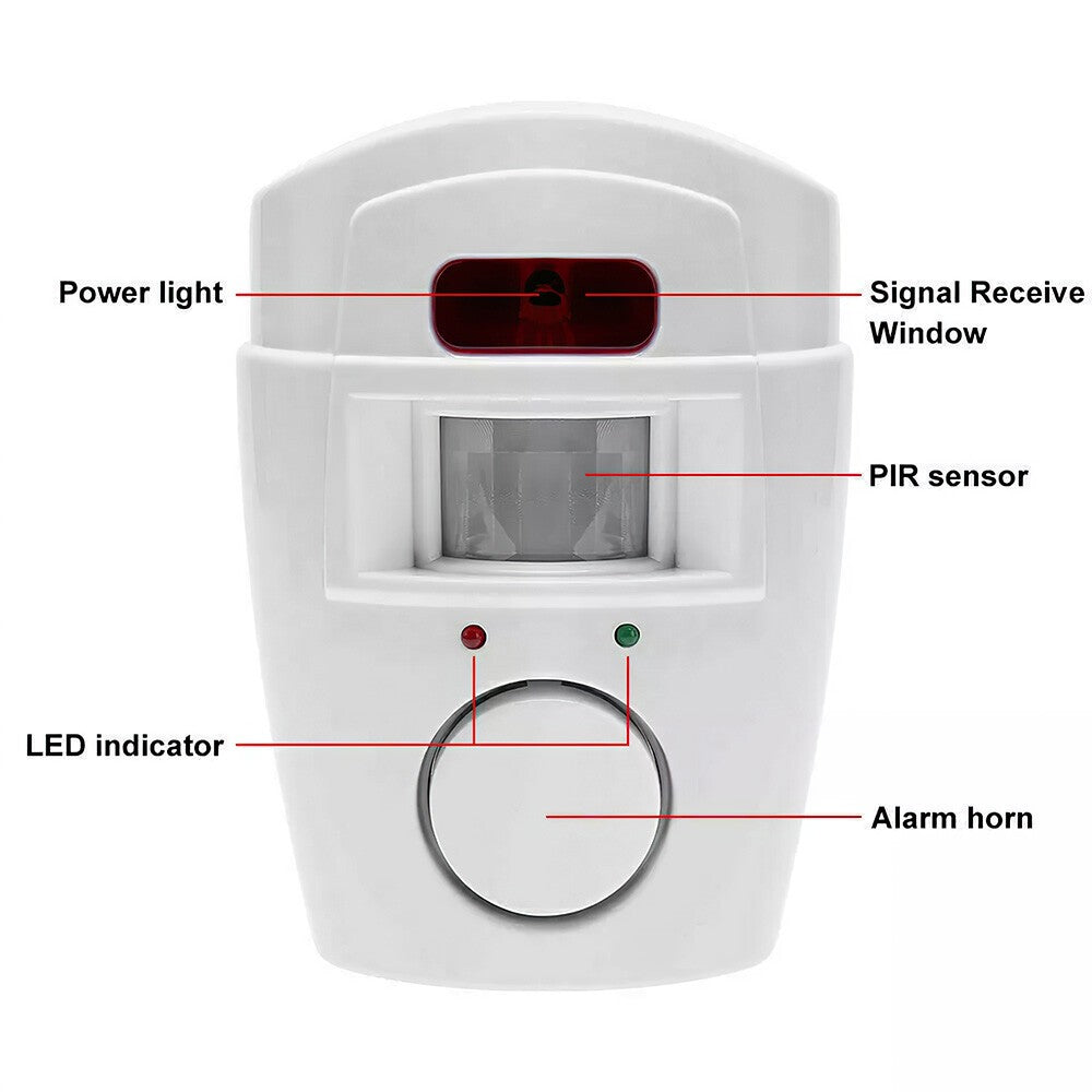 Wireless PIR Motion Sensor Alarm with 4 Remote Control Shed Home Garage Security