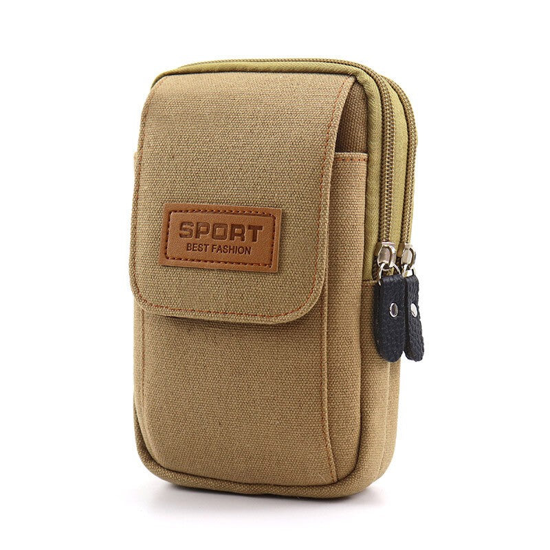 Universal Canvas Mobile Phone Bag Wallet Case Waist Belt Bag Phone Pouch Pack