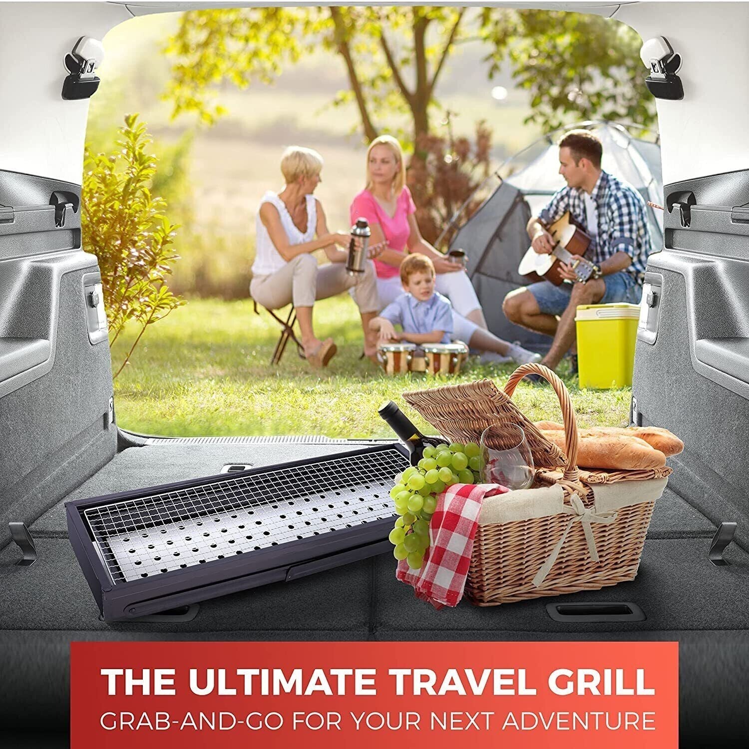 Portable Folding Charcoal BBQ Barbecue Camping Grill Travel Picnic Outdoor UK
