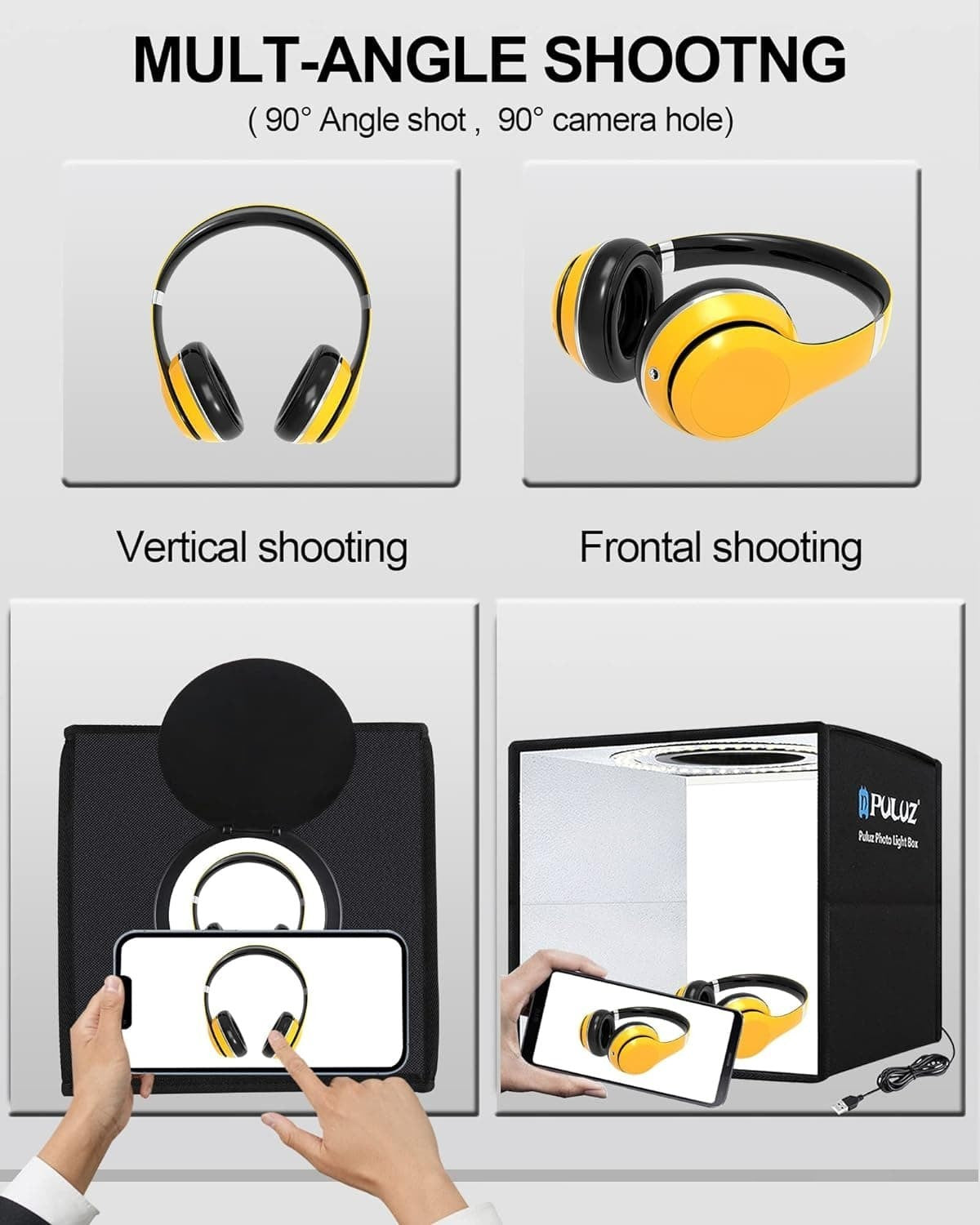 PULUZ 40CM Big LED Light Box Photo Tent Dimmable Photography Studio Shooting 16"