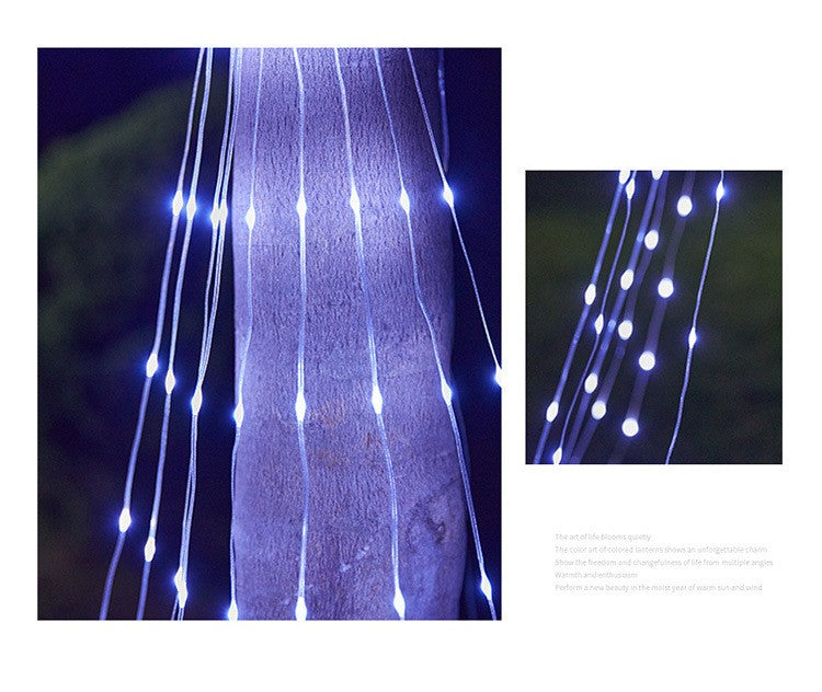 3m Waterfall Christmas Tree Lights 292 LED Solar USB Rechargeable Remote Control