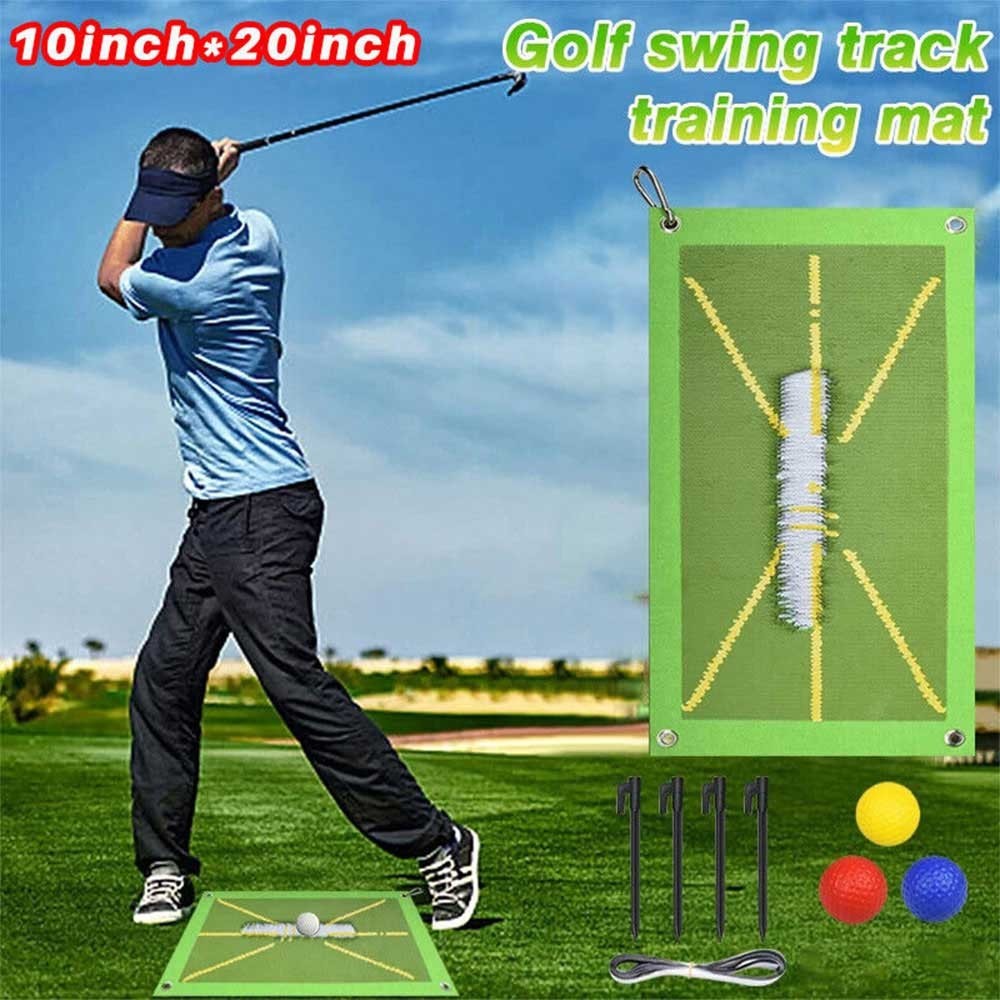 Portable Golf Training Mat for Swing Detection Batting Practice Rug Hitting Aid