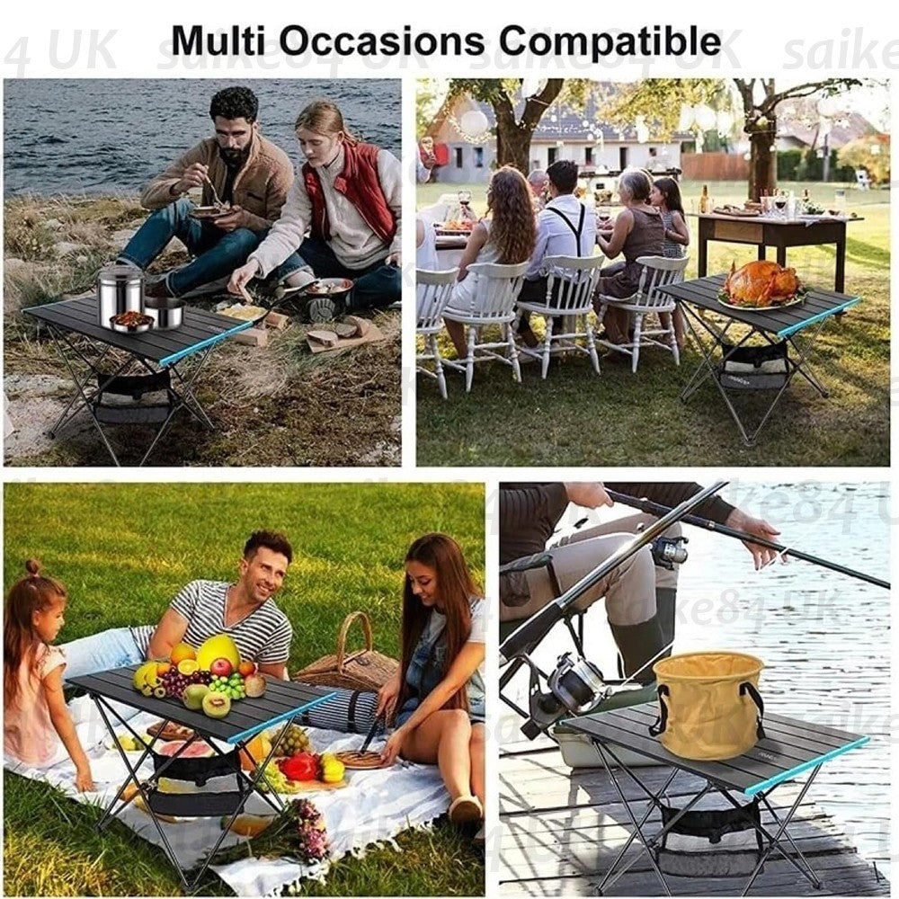 Portable Folding Aluminium Camping Table Outdoor Picnic BBQ Desk With Carry Bag