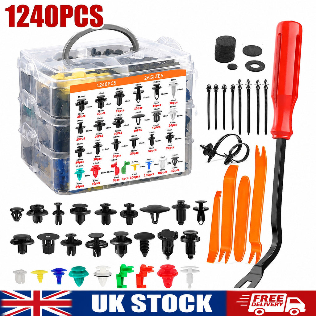 1240xCar Body Trim Clips Plastic Push Pin Rivet Screw Panel Fasteners UK