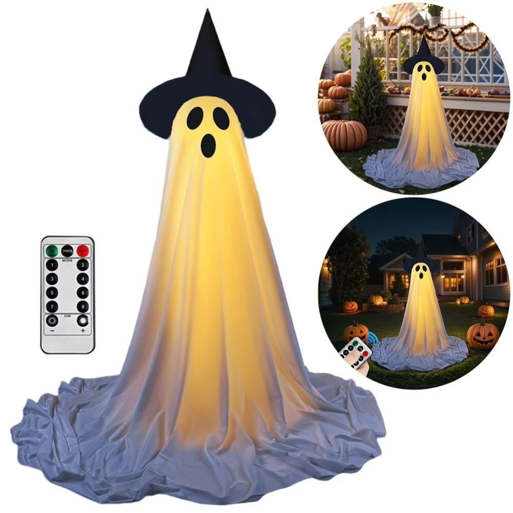 Light Up Ghost Halloween LED Light Outdoor Decor Party Home Hanging Decor