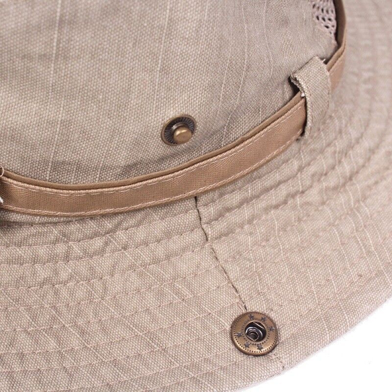 Unisex Cotton Bucket Hat Sun Cap Breathable Fisherman Hat Summer Outdoor Travel