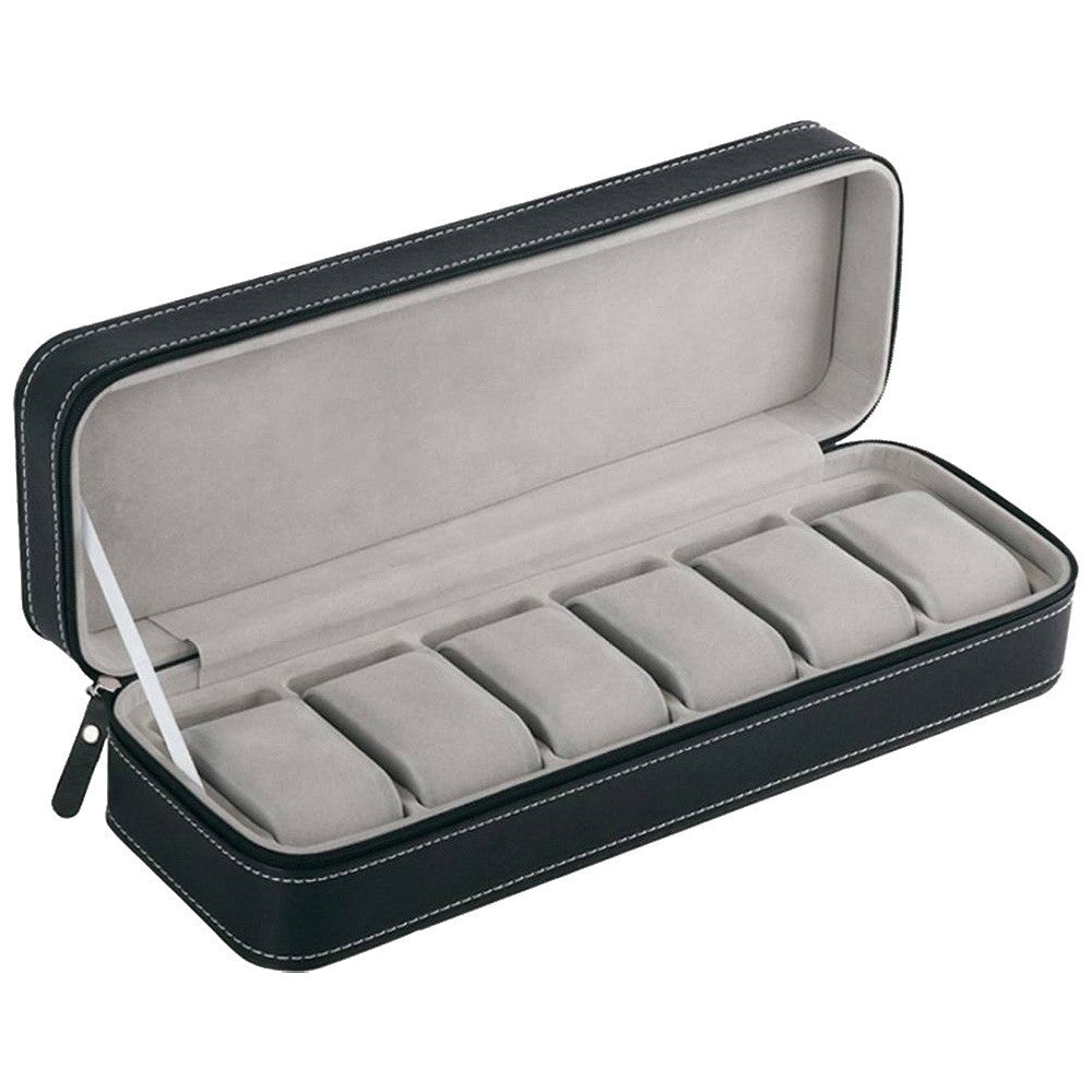 6 Grids Watch Display Storage Case Jewelry Collection Organizer Box Holder UK