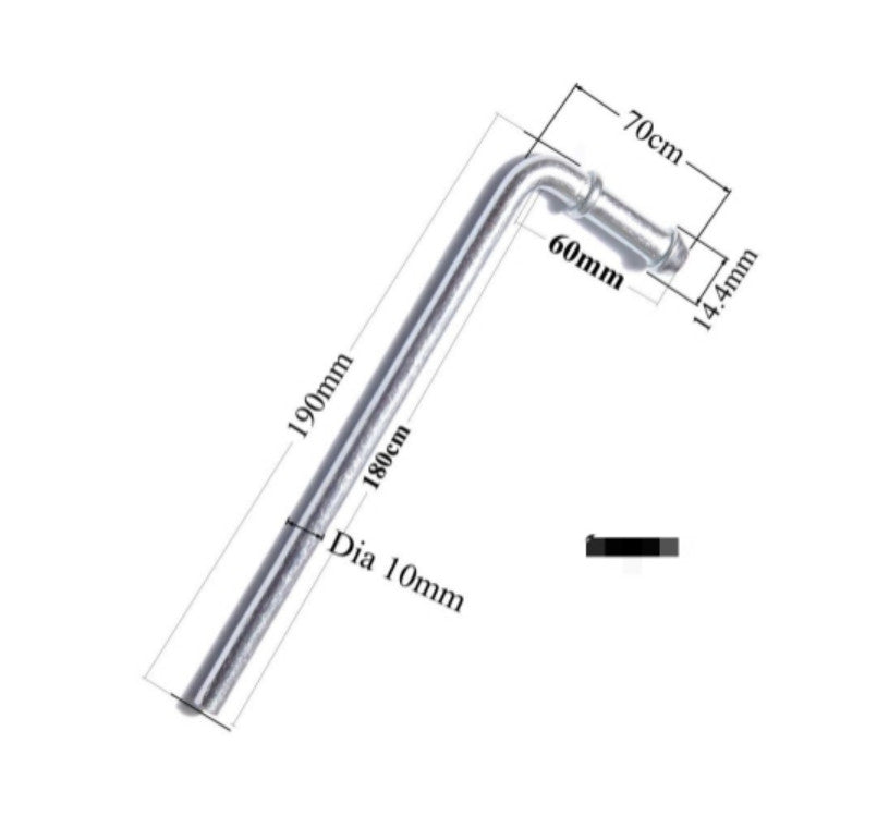 2 Pack- 90° bend Universal Weld In Place Exhaust Hanger Rod