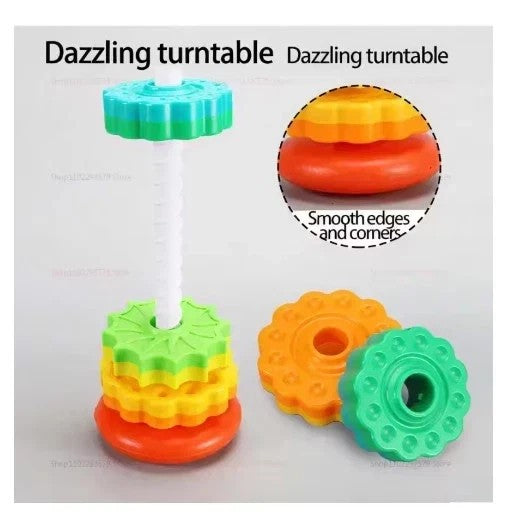 Baby Rainbow Tower Spinning Toy Colorful Gift Learning Activities 12m+ BPA Free
