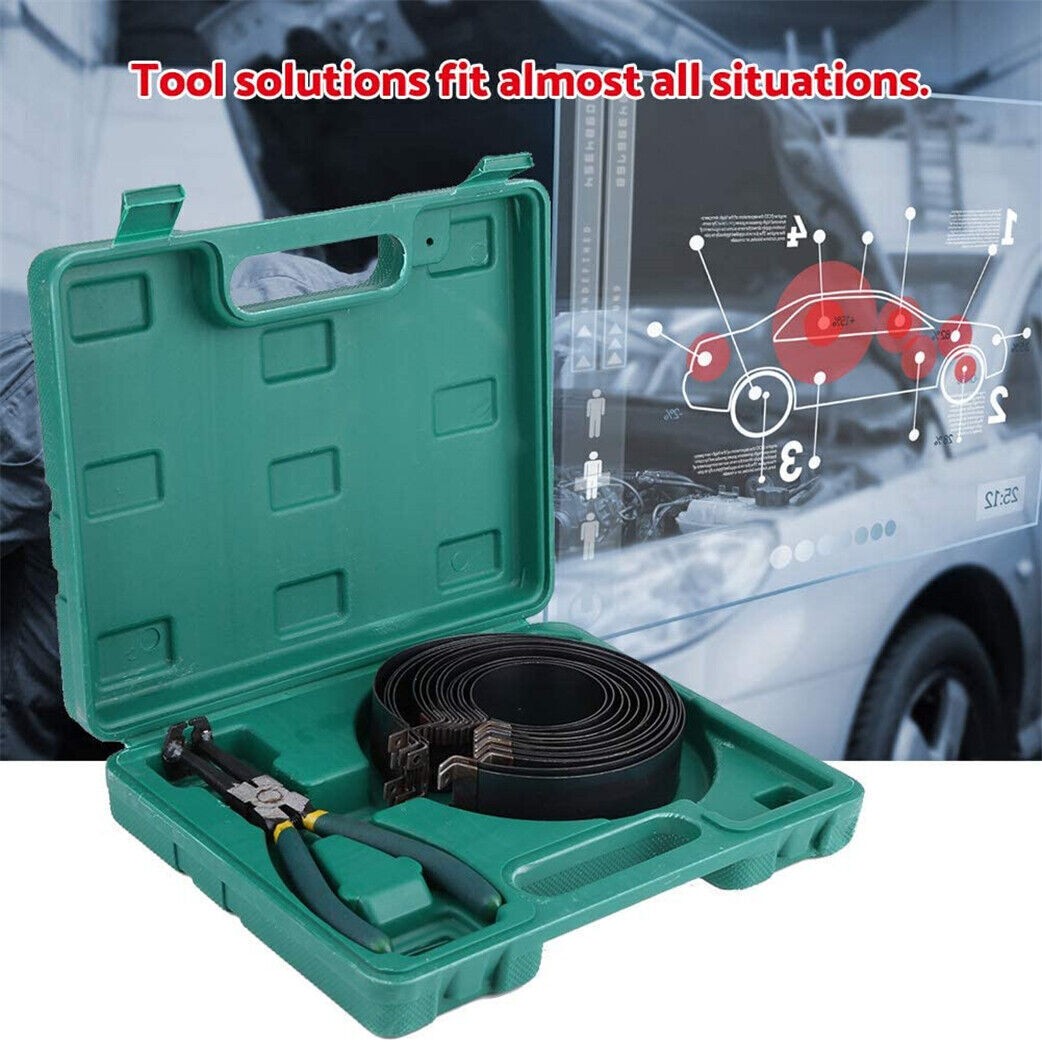 14PCS Motorcycle Motobrike Piston Ring Clamp Compressor Tool Repair Kit 62-145mm